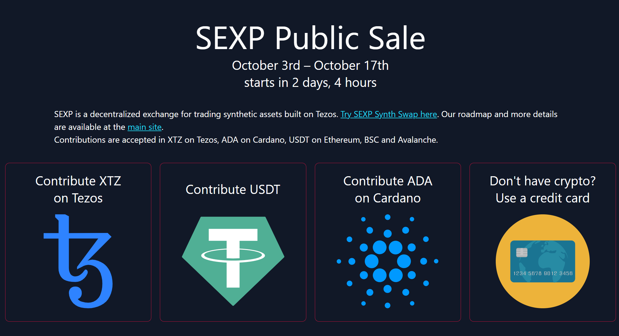 Tezos Public Sale accepting USDT from ETH, BSC, AVAX